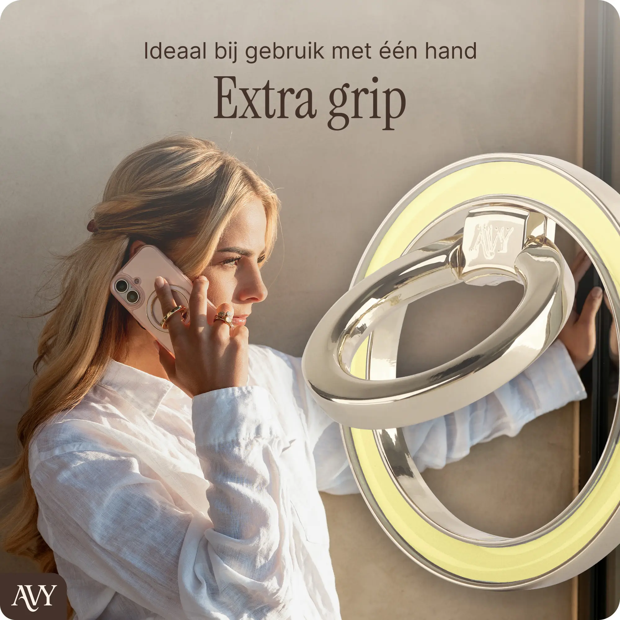 AVY Stand MagSafe Ring Stand / Vinger Houder Geel afbeelding 4