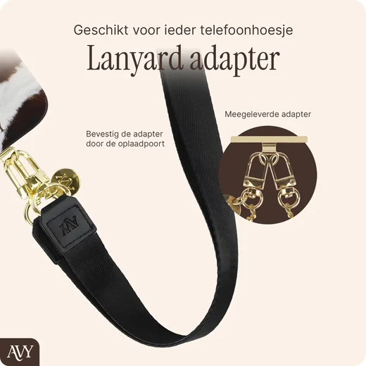 AVY Verstelbaar Nylon Crossbody Telefoonkoord (130CM) Black afbeelding 4
