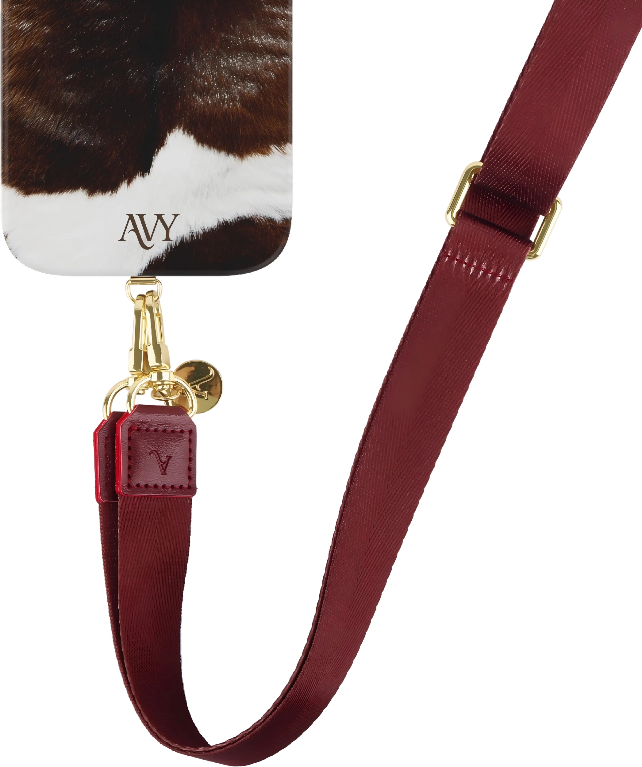 AVY Verstelbaar Nylon Crossbody Telefoonkoord (130CM) Burgundy afbeelding 6