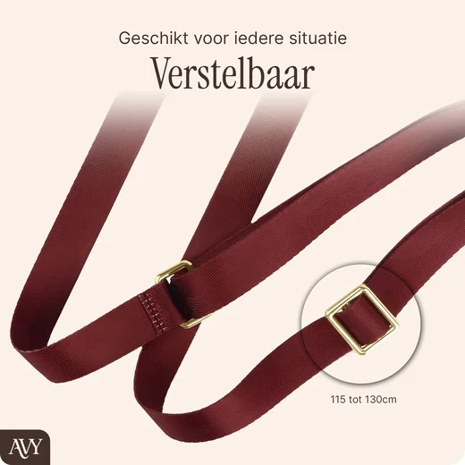 AVY Verstelbaar Nylon Crossbody Telefoonkoord (130CM) Burgundy afbeelding 4