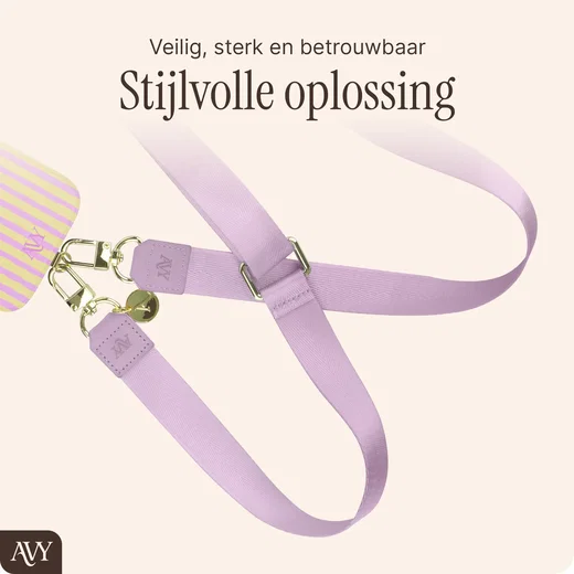 AVY Verstelbaar Nylon Crossbody Telefoonkoord (130CM) Purple afbeelding 6