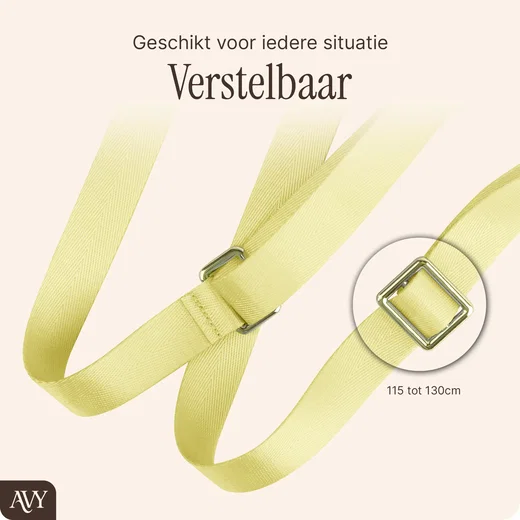 AVY Verstelbaar Nylon Crossbody Telefoonkoord (130CM) Butter Yellow afbeelding 4