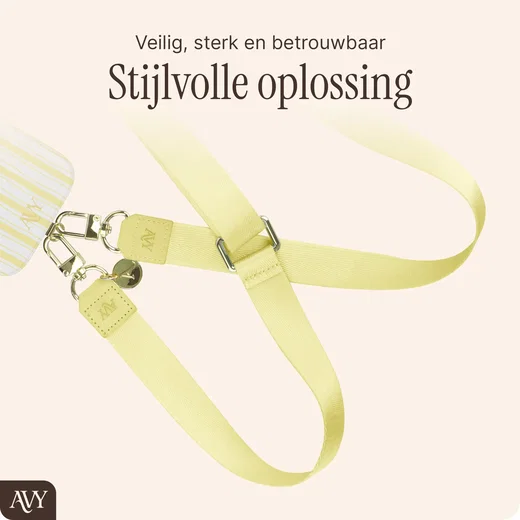 AVY Verstelbaar Nylon Crossbody Telefoonkoord (130CM) Butter Yellow afbeelding 3