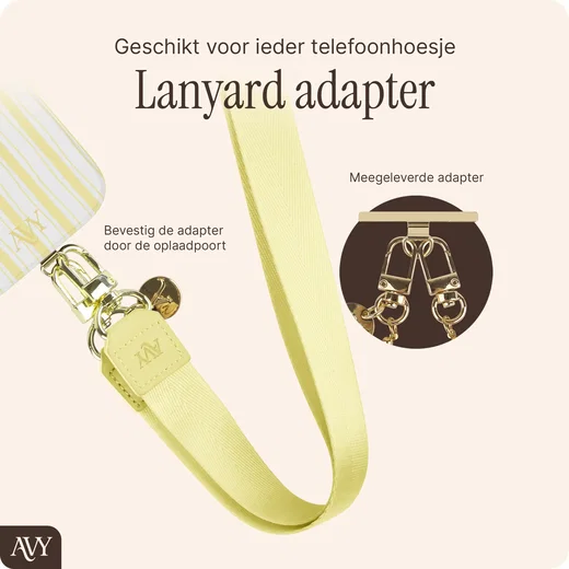 AVY Verstelbaar Nylon Crossbody Telefoonkoord (130CM) Butter Yellow afbeelding 5