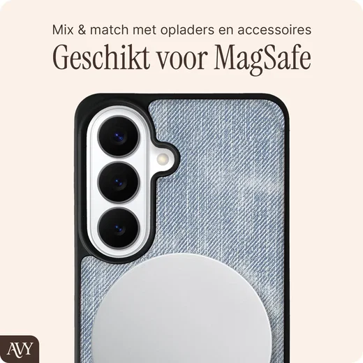 AVY Samsung Galaxy S26 Hoesje met Koord Haakjes MagSafe Denim afbeelding 7