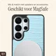 AVY Samsung Galaxy S26 Ultra Hoesje met Koord Haakjes MagSafe Leer Croco Blauw afbeelding 7