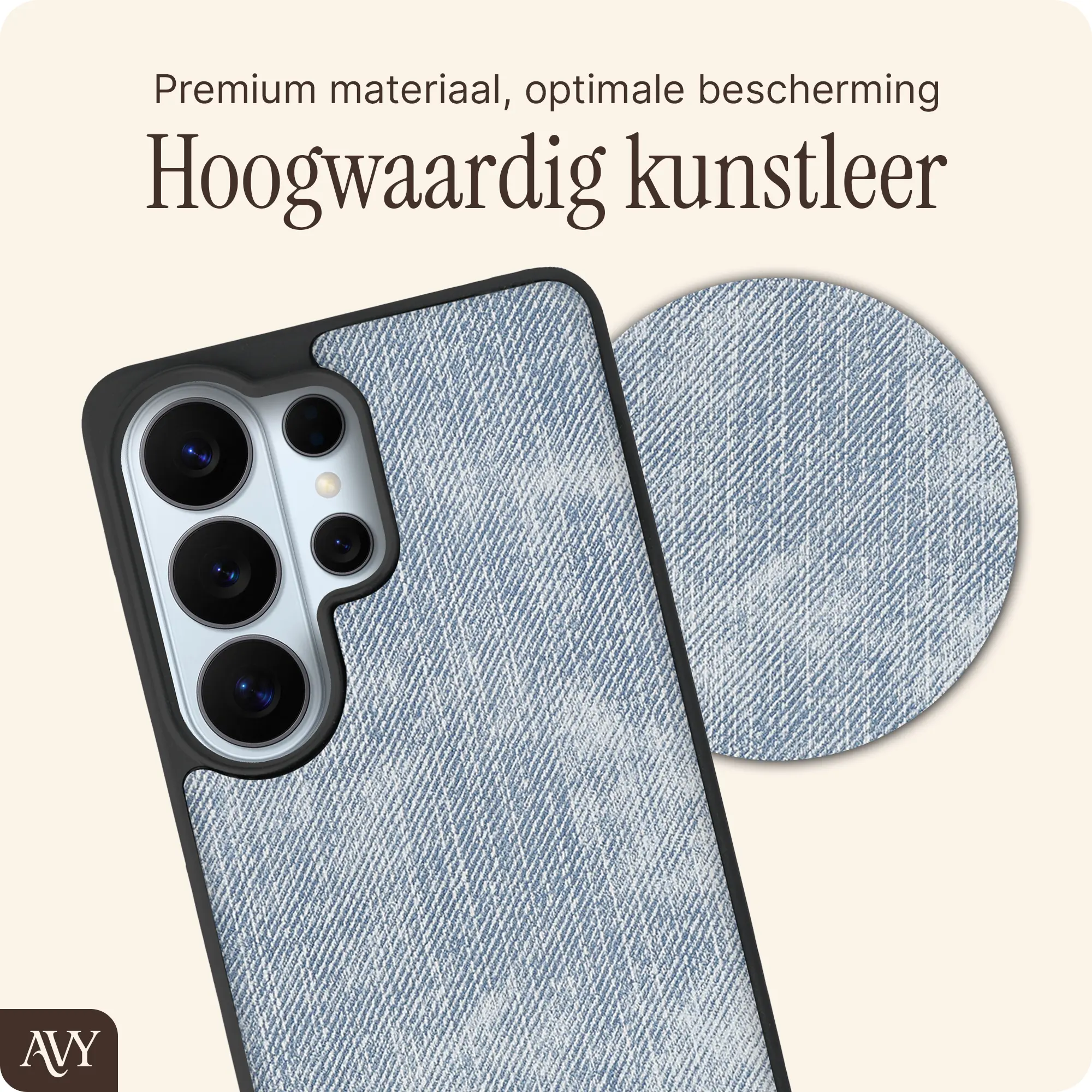 AVY Samsung Galaxy S26 Ultra Hoesje met Koord Haakjes MagSafe Denim afbeelding 7