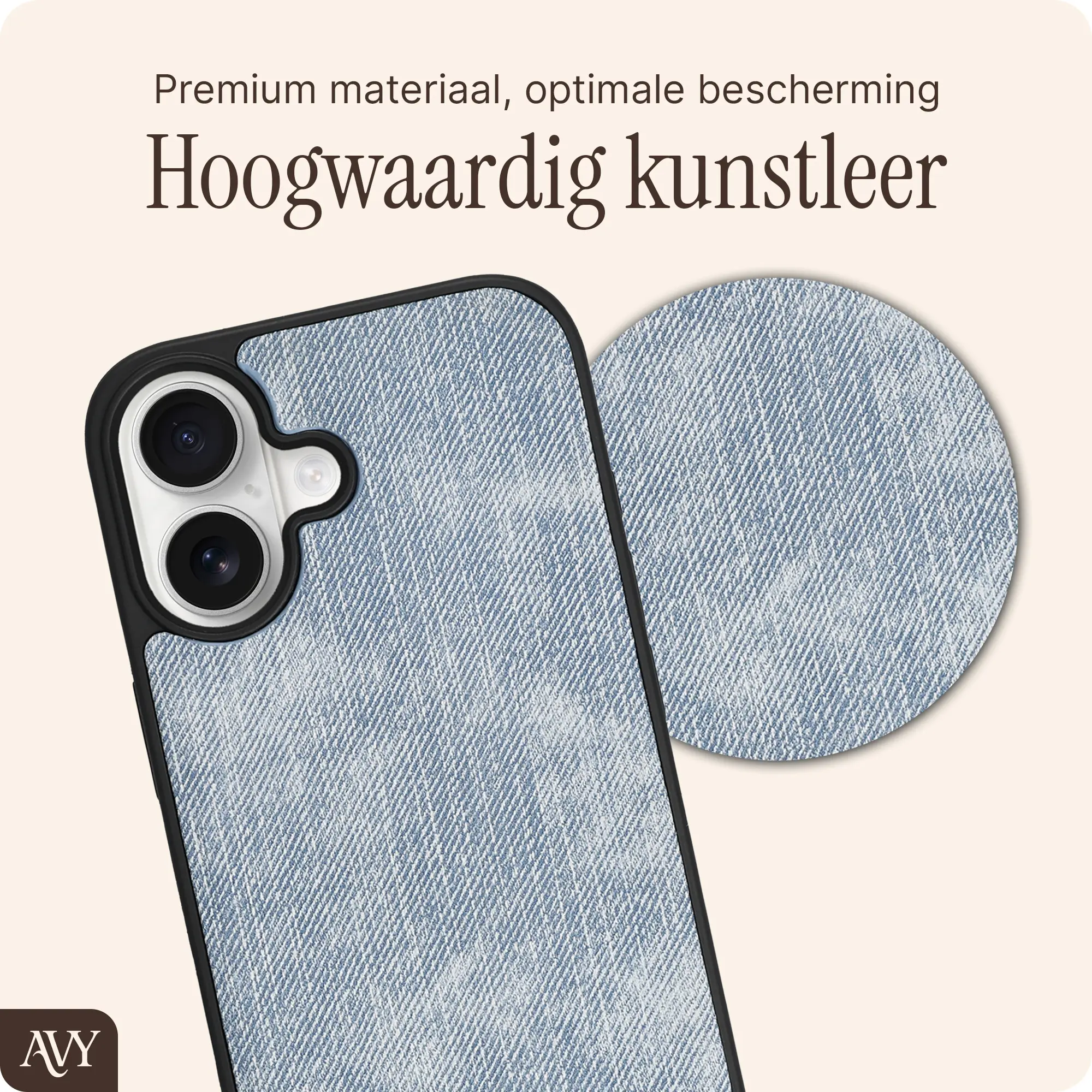 AVY Apple iPhone 17 Hoesje met Koord Haakjes MagSafe Denim afbeelding 7