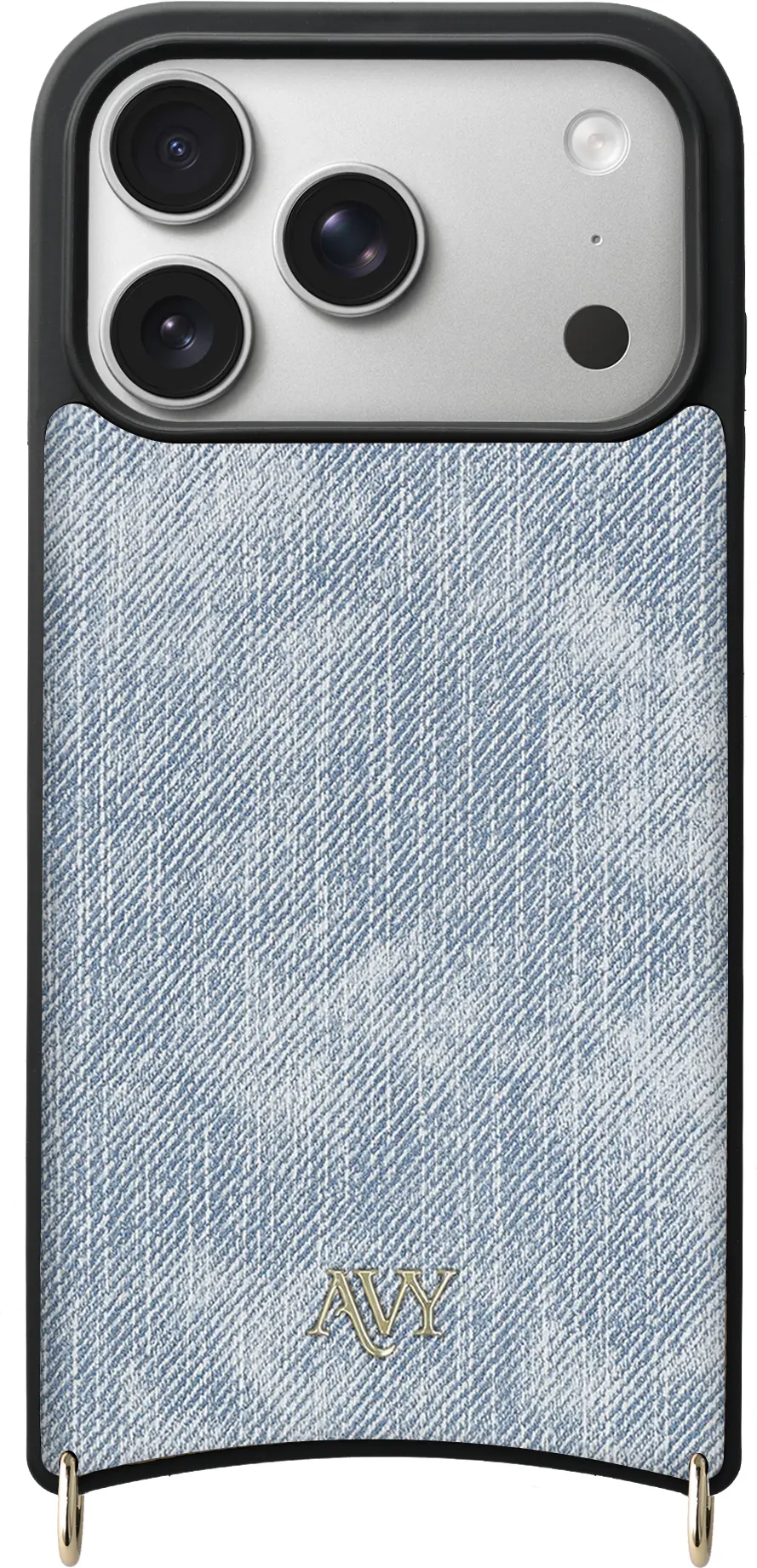 AVY Apple iPhone 17 Pro Hoesje met Koord Haakjes MagSafe Denim afbeelding 1