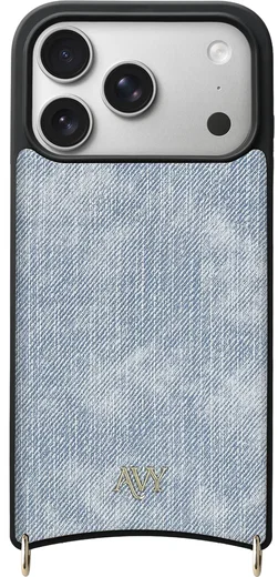 AVY Apple iPhone 17 Pro Hoesje met Koord Haakjes MagSafe Denim afbeelding 1