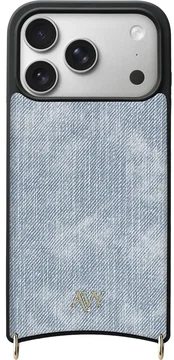 AVY Apple iPhone 17 Pro Hoesje met Koord Haakjes MagSafe Denim