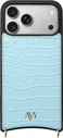 AVY Apple iPhone 17 Pro Max Hoesje met Koord Haakjes MagSafe Leer Croco Blauw