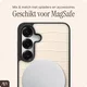 AVY Samsung Galaxy S25 / S24 Hoesje met Koord Haakjes MagSafe Leer Croco Beige afbeelding 6