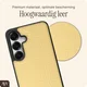 AVY Samsung Galaxy S25 / S24 Hoesje met Koord Haakjes MagSafe Leer Croco Geel afbeelding 7