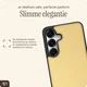 AVY Samsung Galaxy S25 / S24 Hoesje met Koord Haakjes MagSafe Leer Croco Geel afbeelding 8