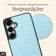 AVY Samsung Galaxy S25 / S24 Hoesje met Koord Haakjes MagSafe Leer Croco Blauw afbeelding 7