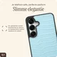 AVY Samsung Galaxy S25 / S24 Hoesje met Koord Haakjes MagSafe Leer Croco Blauw afbeelding 8