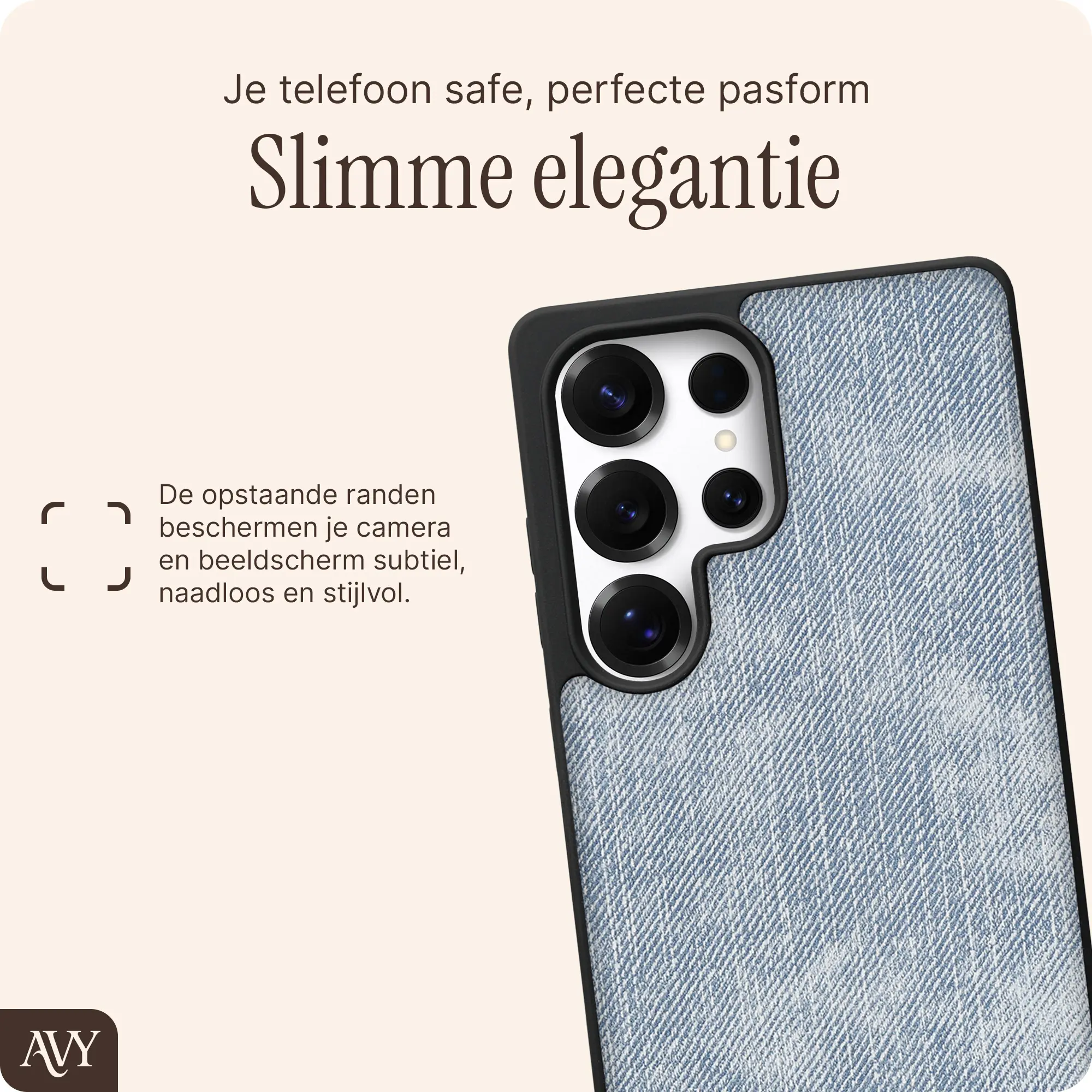 AVY Samsung Galaxy S25 Ultra Hoesje met Koord Haakjes MagSafe Denim afbeelding 8