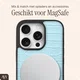 AVY Apple iPhone 16 Pro Hoesje met Koord Haakjes MagSafe Leer Croco Blauw afbeelding 8