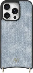 AVY Apple iPhone 16 Pro Max Hoesje met Koord Haakjes MagSafe Denim afbeelding