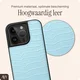 AVY Apple iPhone 15 Pro Hoesje met Koord Haakjes MagSafe Leer Croco Blauw afbeelding 7