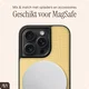 AVY Apple iPhone 15 Pro Max Hoesje met Koord Haakjes MagSafe Leer Croco Geel afbeelding 8