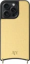 AVY Apple iPhone 15 Pro Max Hoesje met Koord Haakjes MagSafe Leer Croco Geel