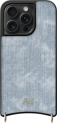 AVY Apple iPhone 15 Pro Max Hoesje met Koord Haakjes MagSafe Denim afbeelding