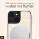 AVY Apple iPhone 14 / 13 Hoesje met Koord Haakjes MagSafe Leer Croco Beige afbeelding 7