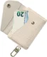 AVY MagSafe Kaarthouder / Pasjeshouder met Drukknoop en Haakje Leer Croco Beige afbeelding 9