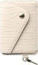 AVY MagSafe Kaarthouder / Pasjeshouder met Drukknoop en Haakje Leer Croco Beige