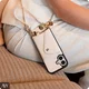 AVY MagSafe Kaarthouder / Pasjeshouder met Drukknoop en Haakje Leer Croco Beige afbeelding 3