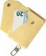 AVY MagSafe Kaarthouder / Pasjeshouder met Drukknoop en Haakje Leer Croco Geel afbeelding 9
