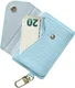 AVY MagSafe Kaarthouder / Pasjeshouder met Drukknoop en Haakje Leer Croco Blauw afbeelding 9