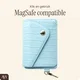 AVY MagSafe Kaarthouder / Pasjeshouder met Drukknoop en Haakje Leer Croco Blauw afbeelding 4