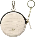 AVY Mini Telefoontasje / Phone Bag Pouch met Rits en Haakje Leer Croco Beige