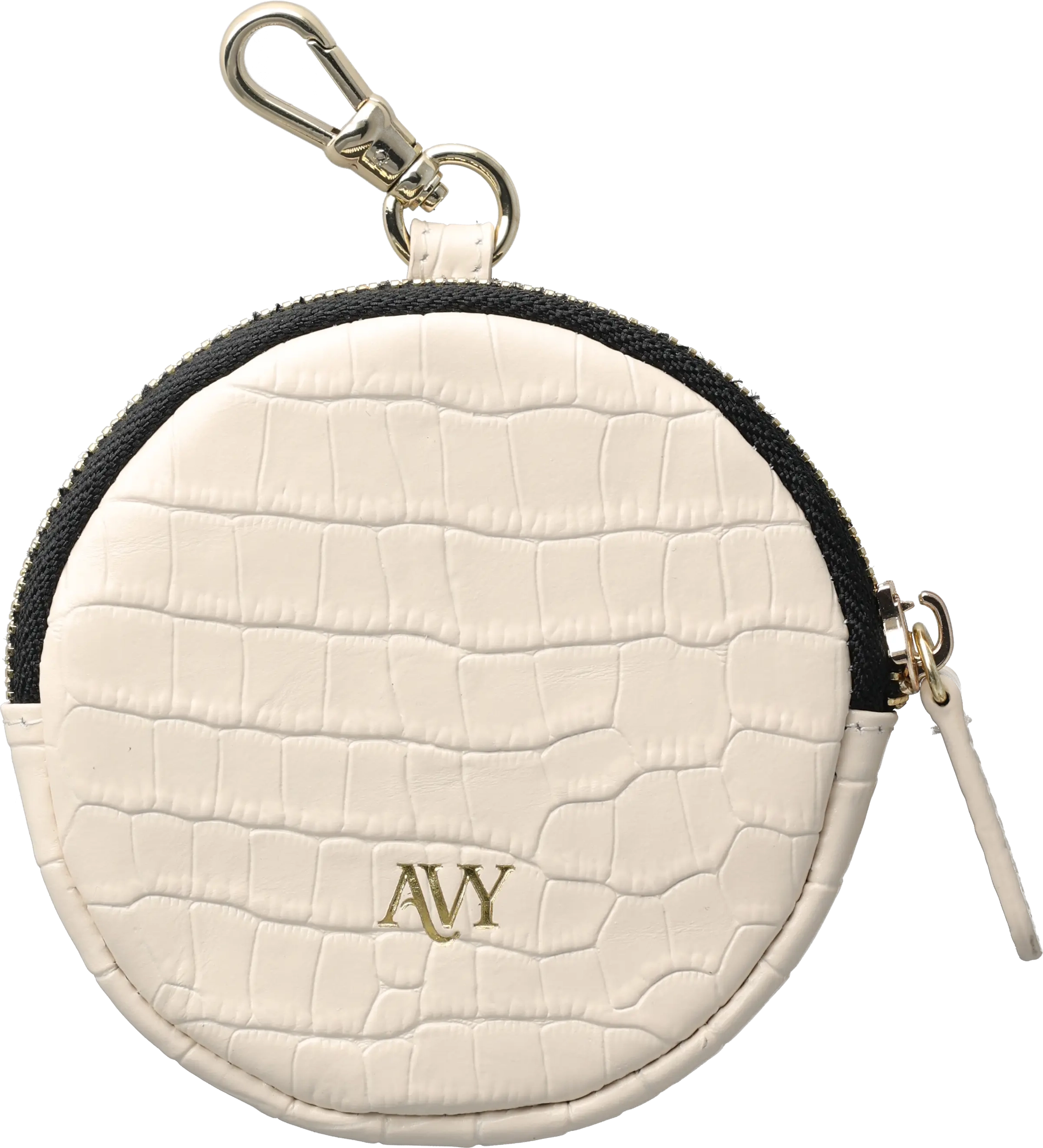 AVY Mini Telefoontasje / Phone Bag Pouch met Rits en Haakje Leer Croco Beige afbeelding 8