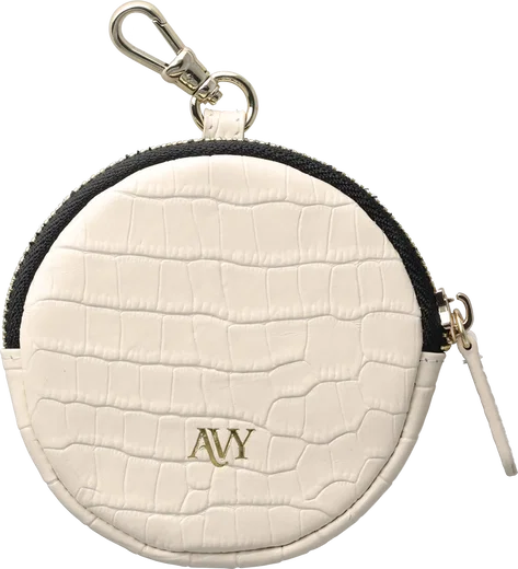 AVY Mini Telefoontasje / Phone Bag Pouch met Rits en Haakje Leer Croco Beige afbeelding 8