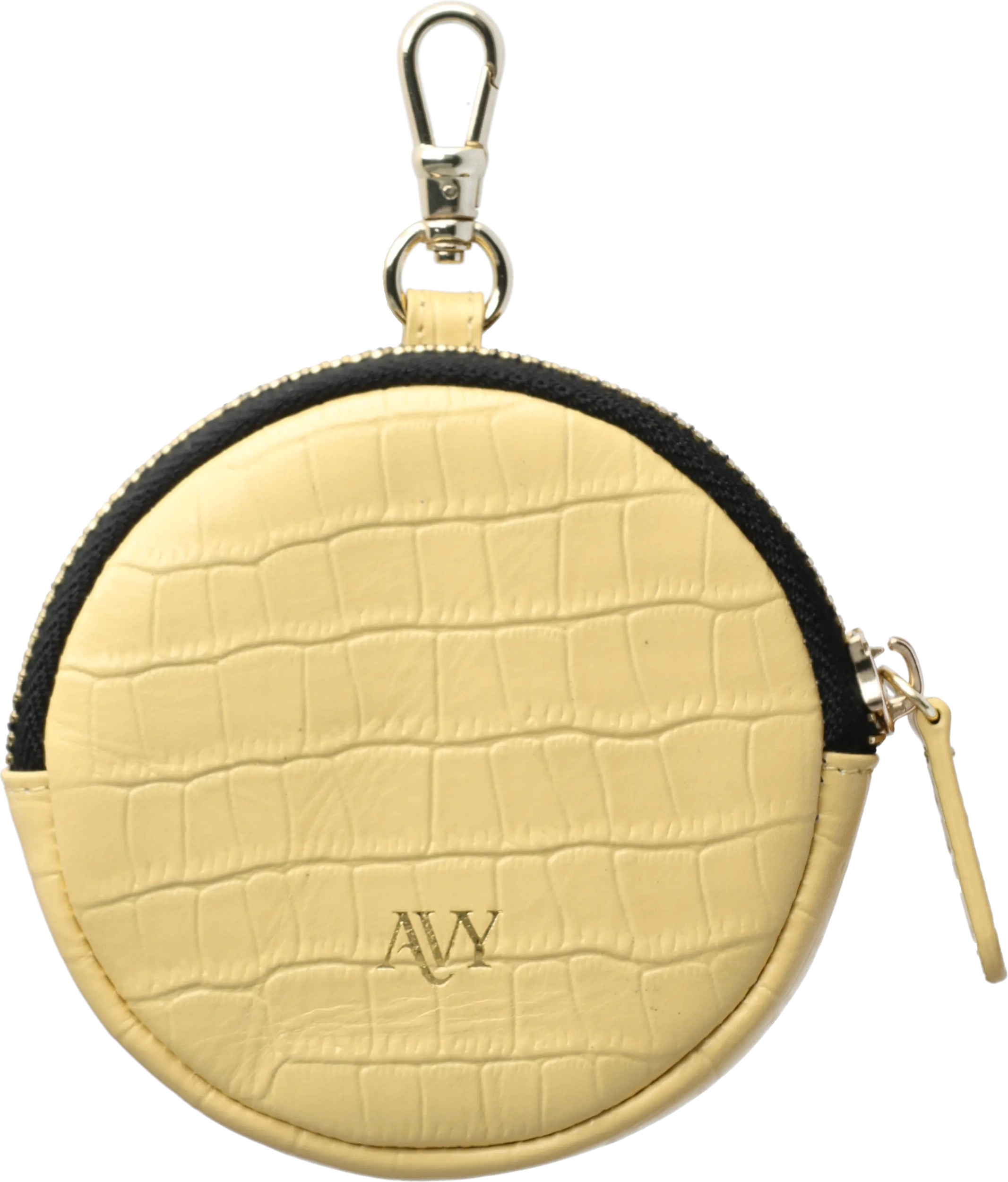 AVY Mini Telefoontasje / Phone Bag Pouch met Rits en Haakje Leer Croco Geel afbeelding 11