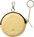 AVY Mini Telefoontasje / Phone Bag Pouch met Rits en Haakje Leer Croco Geel