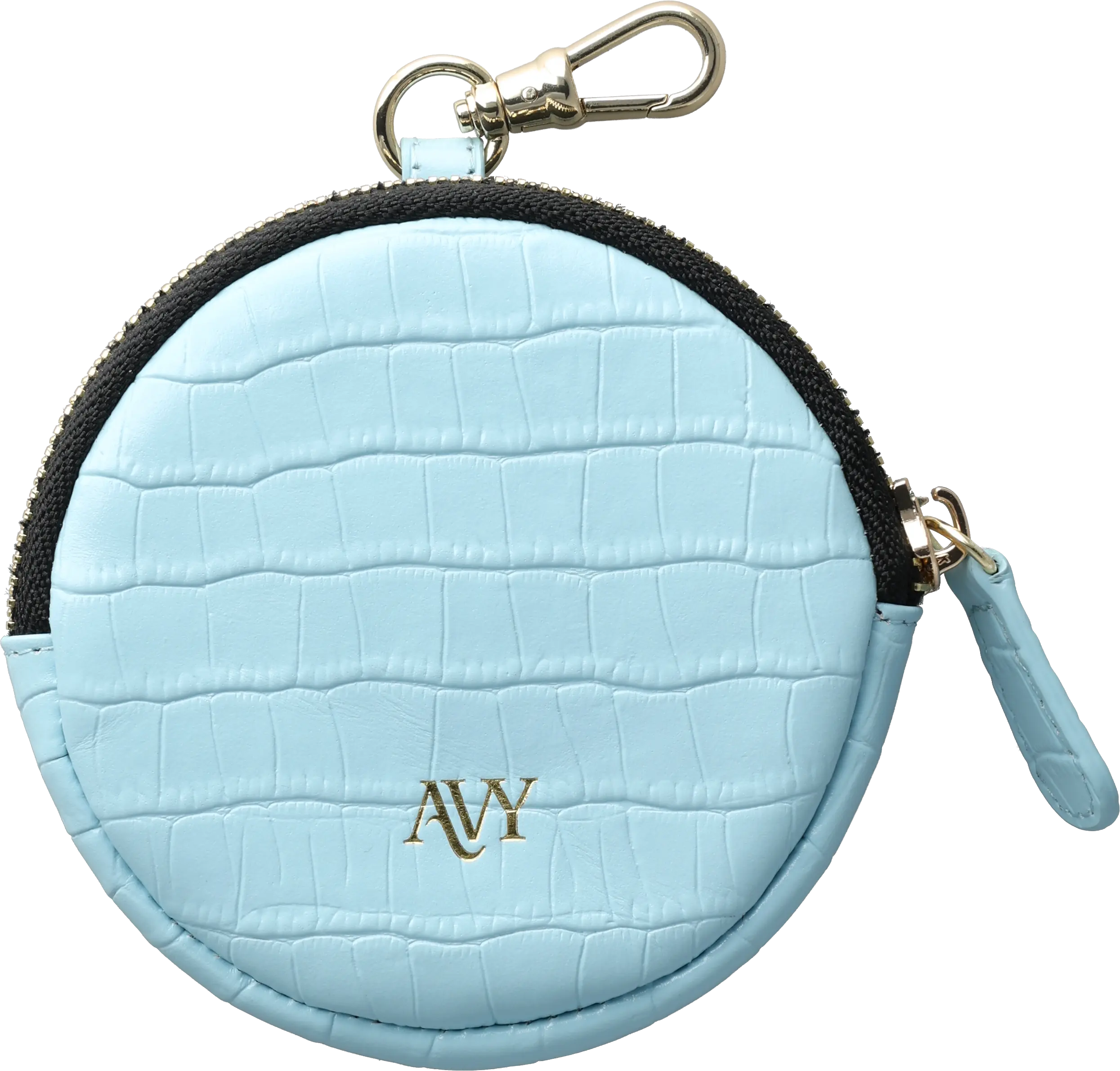 AVY Mini Telefoontasje / Phone Bag Pouch met Rits en Haakje Leer Croco Blauw afbeelding 11