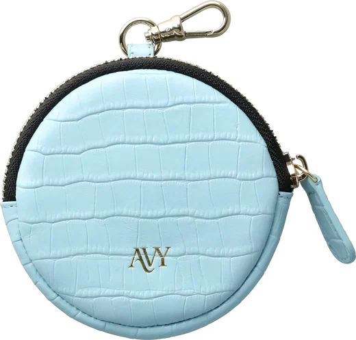 AVY Mini Telefoontasje / Phone Bag Pouch met Rits en Haakje Leer Croco Blauw afbeelding 11