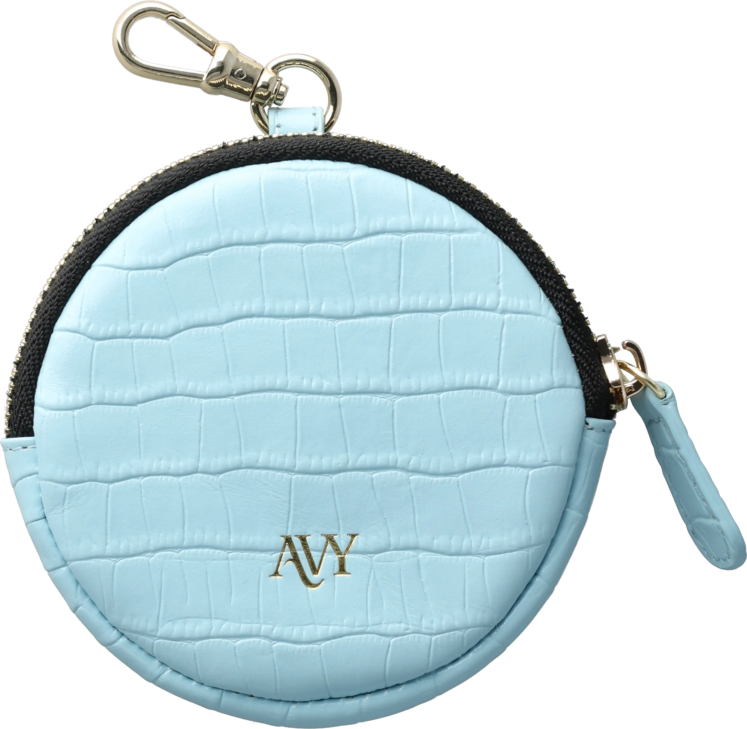 AVY Mini Telefoontasje / Phone Bag Pouch met Rits en Haakje Leer Croco Blauw afbeelding 10