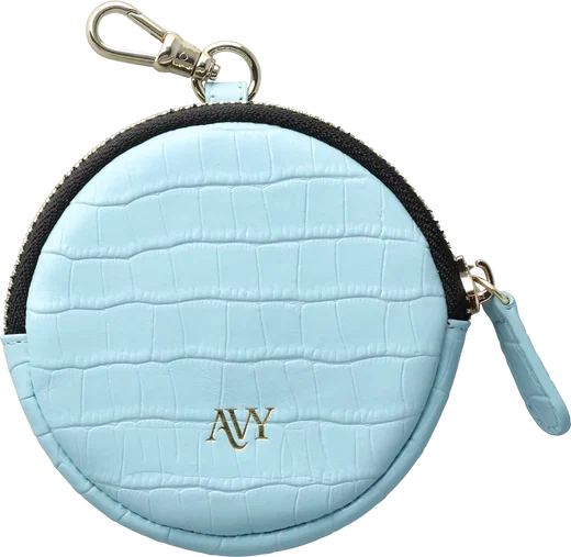 AVY Mini Telefoontasje / Phone Bag Pouch met Rits en Haakje Leer Croco Blauw afbeelding 10