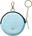 AVY Mini Telefoontasje / Phone Bag Pouch met Rits en Haakje Leer Croco Blauw