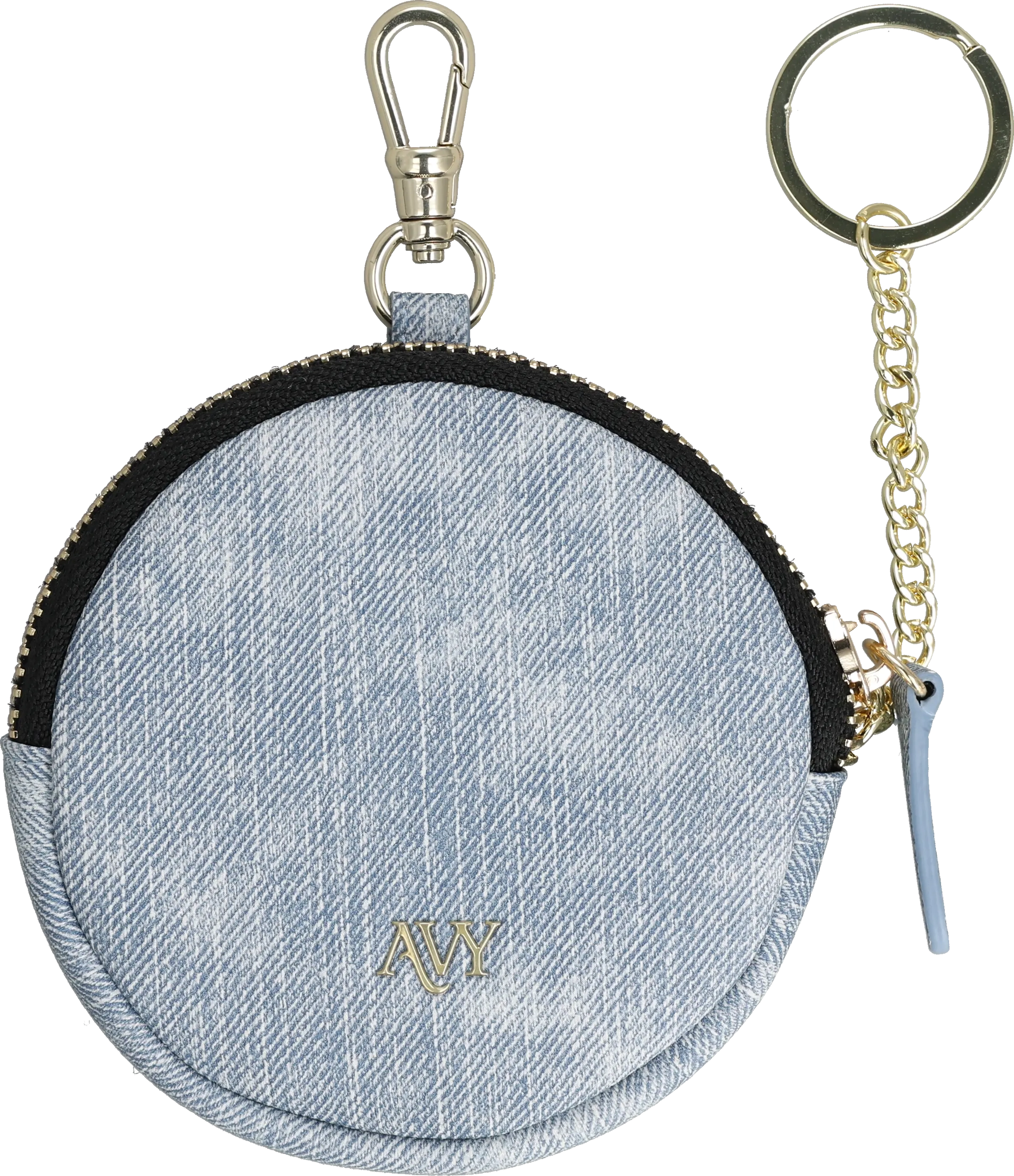 AVY Mini Telefoontasje / Phone Bag Pouch met Rits en Haakje Denim afbeelding 1