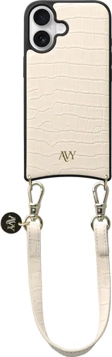 AVY Armband / Polsband Telefoonkoord (30CM) Leather Croco Beige afbeelding 8