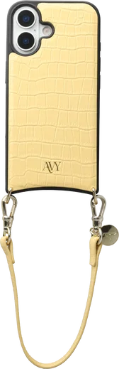 AVY Armband / Polsband Telefoonkoord (30CM) Leather Croco Geel afbeelding 9