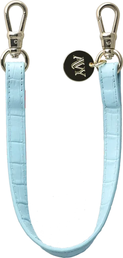 AVY Armband / Polsband Telefoonkoord (30CM) Leather Croco Blauw afbeelding 1