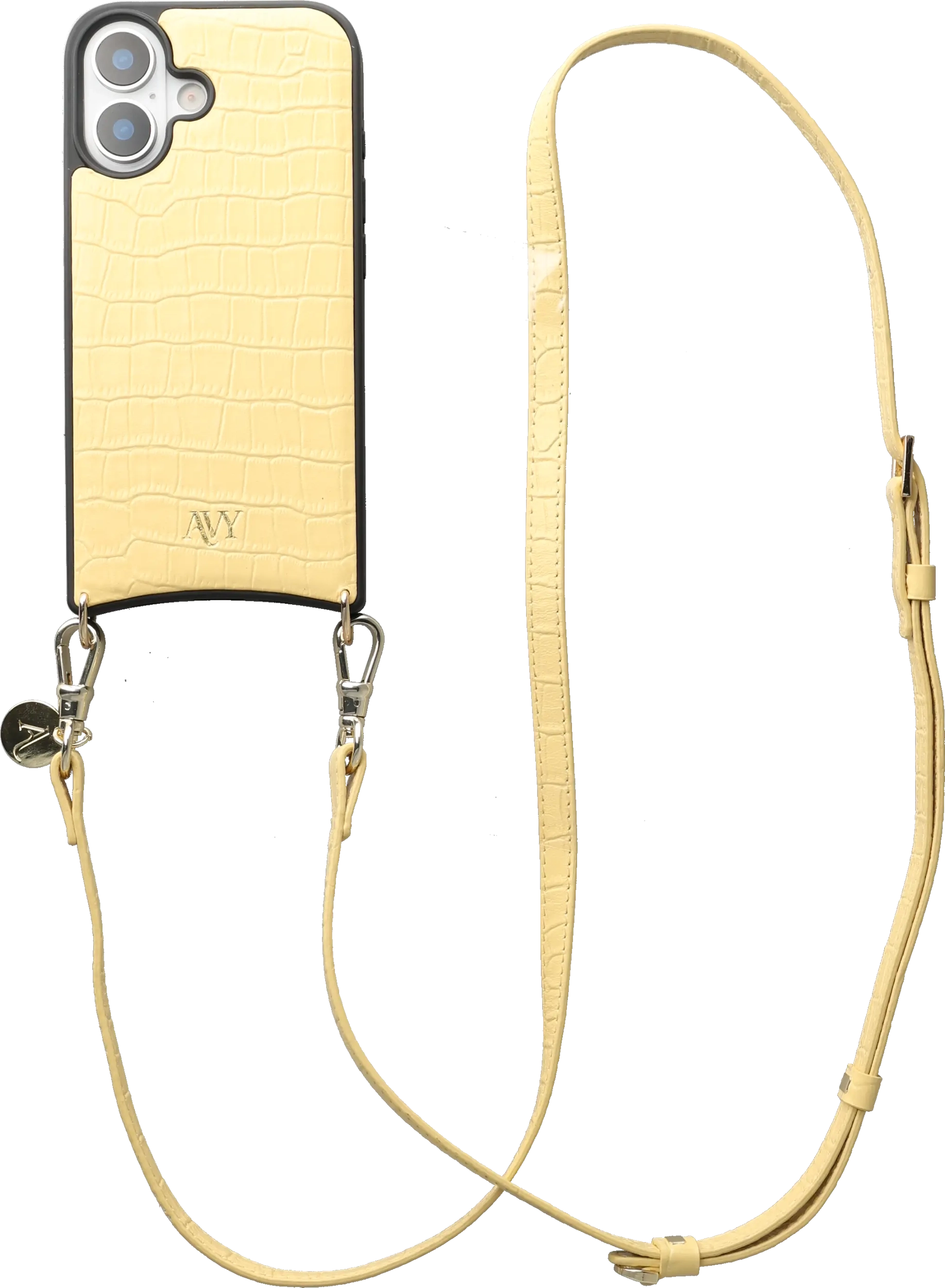 AVY Verstelbaar Crossbody Telefoonkoord (130CM) Leather Croco Geel afbeelding 9